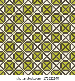 Seamless vector geometric contrasting green and white diamonds pattern background