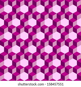 Seamless Vector Geometric Cubes Pattern