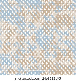 Seamless vector geometric cyan, brown spring jeans pattern design with watercolour dot effect can be used for wallpaper, pattern fills, web page background, surface texture background.