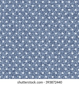 Seamless vector geometric denim jeans  pattern with polka dots,  pattern can be used for wallpaper, pattern fills, web page background, surface textures  