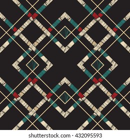 seamless vector geometric design. abstract pattern with criss-cross stripes