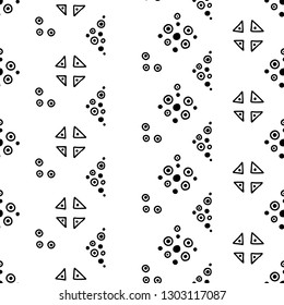 Seamless vector geometric doodle black white pattern hand drawn small little doodle elements, bubble dots geometric abstract design, drawing repeating illustration Back ground Doddle vector pattern 