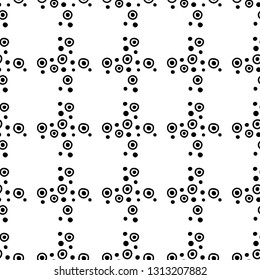 Seamless vector geometric doodle black white pattern hand drawn etnic small little doodle elements geometric abstract etnic design, drawing repeating illustration Back ground Doddle vector pattern