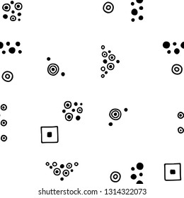 Seamless vector geometric doodle black white pattern hand drawn etnic small simple little doodle elements geometric abstract etnic design, drawing repeating illustration Back ground Doddle etno style
