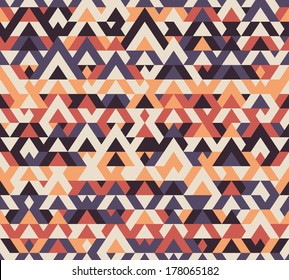 Seamless vector geometric ethnic vintage pattern background