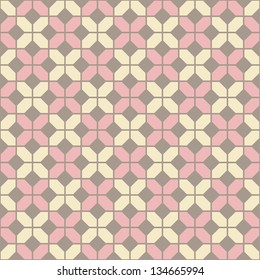Seamless vector geometric flower color pattern background