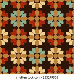 Seamless vector geometric flower Ethnic pattern background