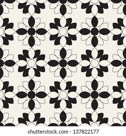 Seamless vector geometric flower pattern background