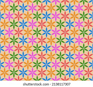 Seamless vector geometric ornament on a beige background. Composition for textiles and interior. Do not use for religion and politics.
