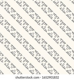 Seamless vector geometric pattern with abstract hand drawn curl design element in linear shapes