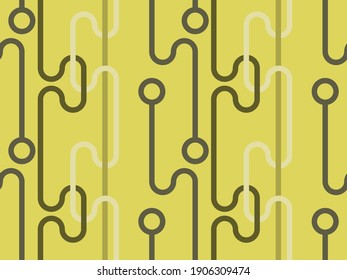 Seamless vector geometric pattern. Abstract background of intersecting lines. Yelow organic tiled wallpaper.