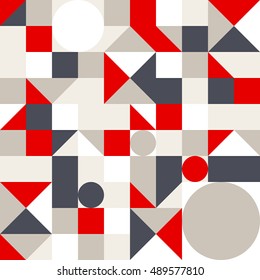 Seamless vector geometric pattern. Colorful abstract mosaic backgrounds. 