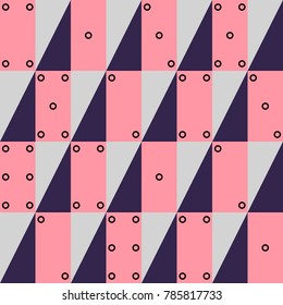 Seamless vector geometric pattern with colorful rectangle as dominoes and triangle