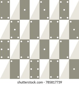 Seamless vector geometric pattern with colorful rectangle as dominoes and triangle