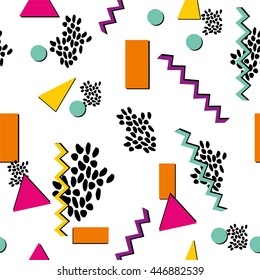 Seamless vector geometric pattern. fashionable texture. for wallpaper, textiles, fabrics, packaging, websites. retro 80s style