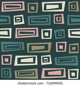 Seamless vector geometric pattern with hand-drawn rectangles. Abstract design
