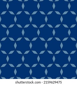 Seamless vector geometric pattern in Japanese style. Modern illustrations of blue linear art for wallpaper, flyers, covers, banners, minimalistic decorations, backgrounds.

