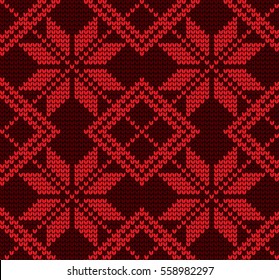 Seamless vector geometric pattern knitted