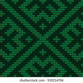 Seamless vector geometric pattern knitted
