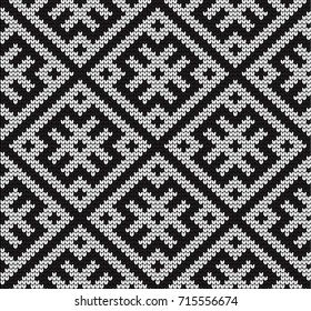 Seamless vector geometric pattern knitted
