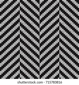 Seamless vector geometric pattern knitted black and white