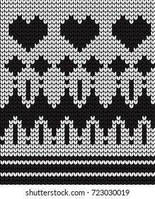 Seamless vector geometric pattern knitted black and white