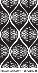 Seamless vector geometric pattern with leaves