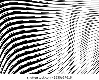 Seamless vector geometric pattern. Modern geometric background with wavy lines. Wavy black and white pattern.	
