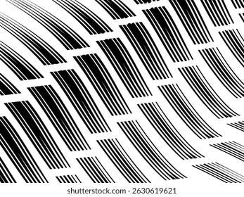 Seamless vector geometric pattern. Modern geometric background with wavy lines. Wavy black and white pattern.	
