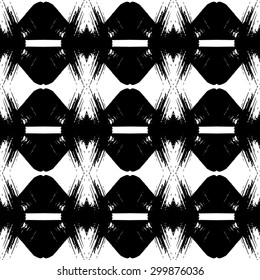 Seamless vector geometric pattern with monochrome ornament. Artistic background with hipster elements.