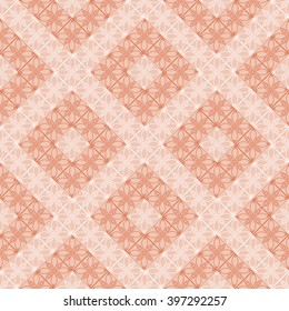 Seamless vector geometric pattern. Red pastel background with decorative ornament . Series of Decorative and Ornamental Seamless Patterns.