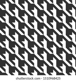 Seamless vector geometric pattern. Repeat abstract hounds tooth background for fabric, textile, cover, wrapping, web etc. 10 eps black and white design.