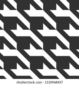 Seamless vector geometric pattern. Repeat abstract hounds tooth background for fabric, textile, cover, wrapping, web etc. 10 eps design black and white colored.