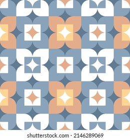 Seamless vector geometric pattern in the style of the 60s. Tile modern background.