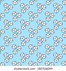 Seamless vector geometric pattern of sugar cubes.