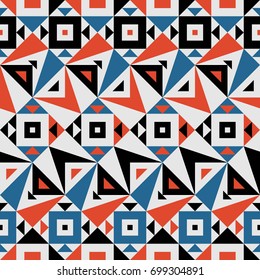 Seamless Vector Geometric Pattern for Textile Design. Stylish Chevron Modern Background. Mix of Triangles and Stripes