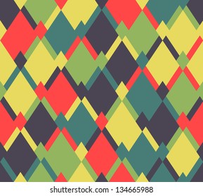 Seamless vector geometric rhombus color pattern background