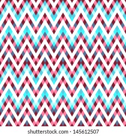 Seamless vector geometric rhombus color pattern background. Zig zag stripes.