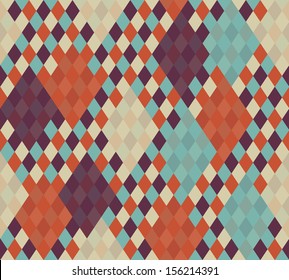 Seamless vector geometric rhombus color pattern background