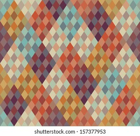 Seamless vector geometric rhombus color pattern background