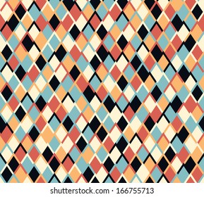 Seamless vector geometric rhombus color pattern background