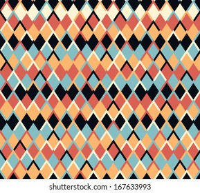 Seamless vector geometric rhombus color pattern background