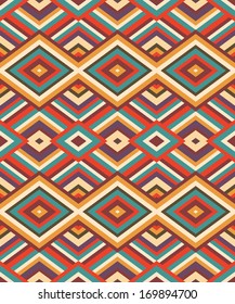 Seamless vector geometric rhombus color pattern background