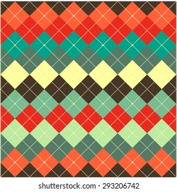 Seamless vector geometric rhombus color pattern background. Vector file layered for easy manipulation and coloring.