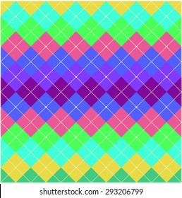 Seamless vector geometric rhombus color pattern background. Vector file layered for easy manipulation and coloring.