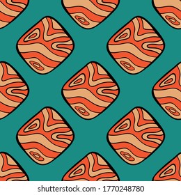 Forma geométrica vectorial sin inconvenientes con arte de estilo tribal sobre fondo verde azul pastel, para hacer muchos tipos de impresión de diseño de patrones y moda tribal de moda textil