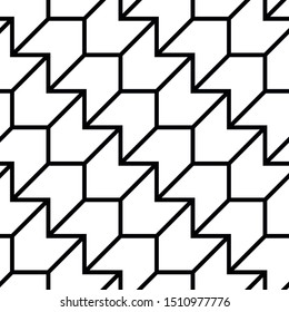 Seamless vector geometric shapes pattern. Repeat abstract thin line background for fabric, textile, cover, wrapping, web etc. 10 eps black and white design.