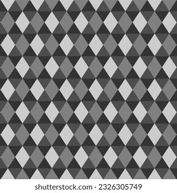 Seamless vector geometric texture in the form of a mosaic of gray and black triangles