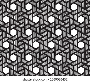 Seamless vector geometric tiles pattern with hexagonal elements