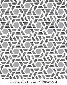 Seamless vector geometric tiles pattern with hexagonal elements
